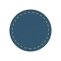 Blue denim design with circle with stitcher. vector
