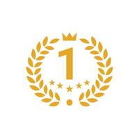 first number place golden crown design template vector