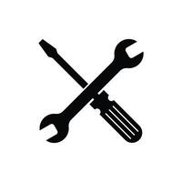 wrench and screwdriver icon crossed design concept idea vector