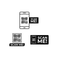 scan qr code mobile logo design concept idea vector