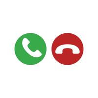 icon phone call button red and green design template vector