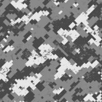 Camouflage texture pattern on pixel grayscale grunge vector