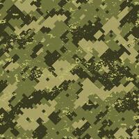 Pixel green military camouflage pattern grunge vector