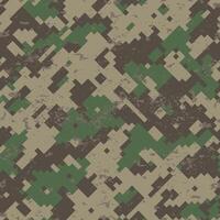 Military and army pixel camouflage seamless pattern grunge vector