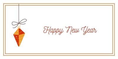 New Year Greeting Horizontal Card or Invitation Template. Vintage Elegant Decoration Illustration. Happy Merry Xmas Greeting Party Banner Design Background vector