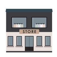 A store front with windows and a sign vector