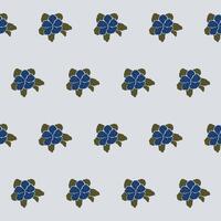 A pattern with blue flowers on a gray background vector