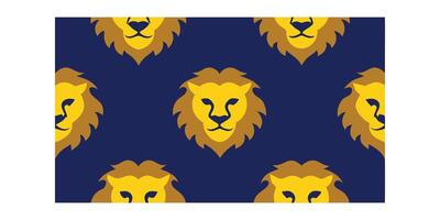 Lion head pattern on navy blue background vector