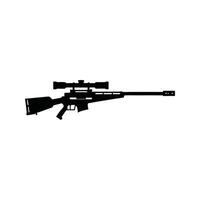 A rifle is shown in silhouette on a white background vector