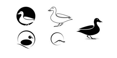 Duck logo design with unique concept premium vector
