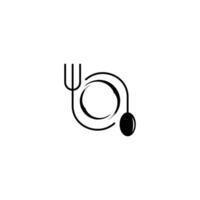 Simple food plate logo design with modern style premium vector