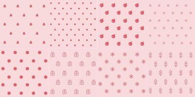 Collection of Christmas seamless patterns with winter elements, design for Holidays decoration, wrapping paper, print, fabric or textile, stylish collection patterns vector