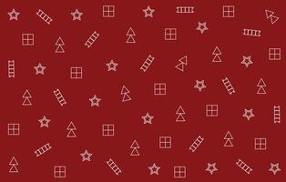 Christmas pattern, red background, cute elements, icon set, happy new year, nice design, winter symbols vector