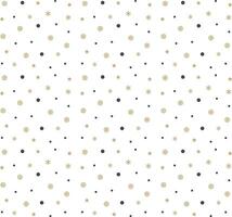 Christmas pattern with winter ornaments, gold snowflakes and stars, design for Holidays decoration, wrapping paper, print, fabric or textile, Merry Christmas and Happy New Year vector