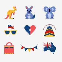 Set of Australia Day Concept Icon Design. vector