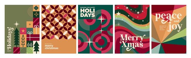 Christmas and New Year Greeting Cards. Abstract illustration concepts for greeting card, party invitation card, website banner, social media banner, marketing material. vector