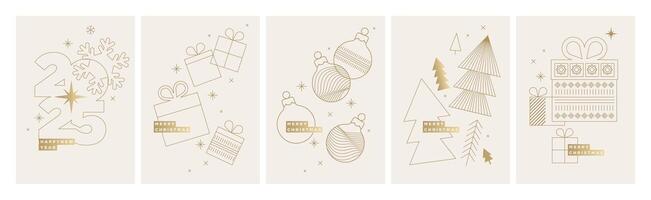 Christmas and New Year Business Greeting Cards. Abstract illustration concepts for greeting card, party invitation card, website banner, social media banner, marketing material. vector