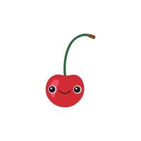 Cute cherry with smiling face vector