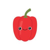 Cute red pepper with smiling face. vector