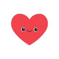 Cute heart with smiling face vector