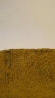 A rustic burlap isolated white background, perfect textured backdrop for showcasing vintage DIY craft products katalog, copy space photo