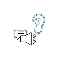 active listening concept line icon. Simple element illustration. active listening concept outline symbol design. vector