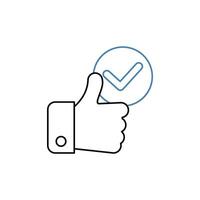 satified concept line icon. Simple element illustration. satified concept outline symbol design. vector