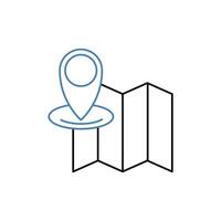 map concept line icon. Simple element illustration. map concept outline symbol design. vector
