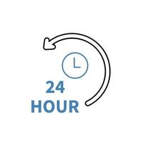 24 hour concept line icon. Simple element illustration. 24 hour concept outline symbol design. vector