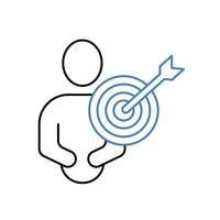 objectives concept line icon. Simple element illustration. objectives concept outline symbol design. vector