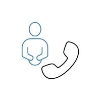 contact concept line icon. Simple element illustration. contact concept outline symbol design. vector