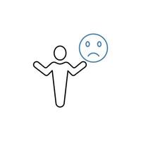 unsatisfied concept line icon. Simple element illustration. unsatisfied concept outline symbol design. vector