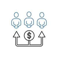 share profit concept line icon. Simple element illustration. share profit concept outline symbol design. vector