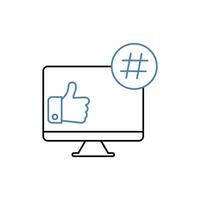 social media concept line icon. Simple element illustration. social media concept outline symbol design. vector