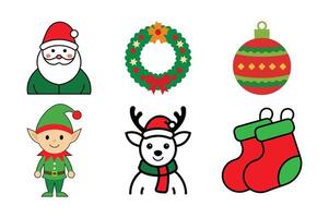 Set of Christmas elements illustration vector