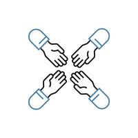 teamwork concept line icon. Simple element illustration. teamwork concept outline symbol design. vector
