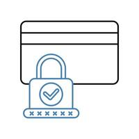 secured payment concept line icon. Simple element illustration. secured payment concept outline symbol design. vector