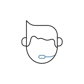 operator concept line icon. Simple element illustration. operator concept outline symbol design. vector