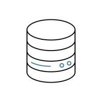 database concept line icon. Simple element illustration. database concept outline symbol design. vector