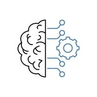 machine learning concept line icon. Simple element illustration. machine learning concept outline symbol design. vector