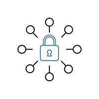 secure connection concept line icon. Simple element illustration. secure connection concept outline symbol design. vector
