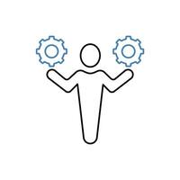 work together concept line icon. Simple element illustration. work together concept outline symbol design. vector