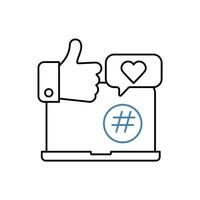 social media concept line icon. Simple element illustration. social media concept outline symbol design. vector