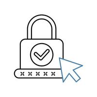 password concept line icon. Simple element illustration. password concept outline symbol design. vector