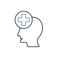 mental health concept line icon. Simple element illustration. mental health concept outline symbol design. vector