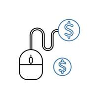pay per click concept line icon. Simple element illustration. pay per click concept outline symbol design. vector