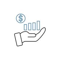 increasing revenues concept line icon. Simple element illustration. increasing revenues concept outline symbol design. vector