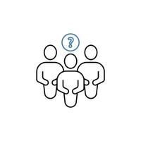 customers questions concept line icon. Simple element illustration. customers questions concept outline symbol design. vector