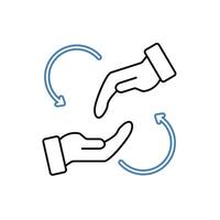 help concept line icon. Simple element illustration. help concept outline symbol design. vector
