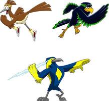 Cartoon Birds Characters. Collection Set Isolated On White Background vector